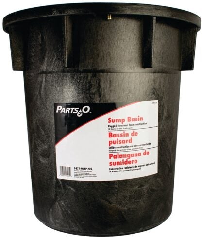 Flotec Parts2O FPW73-19 Sump Basin, 18 in Dia, 22 in L, 22 gal Capacity, Polyethylene