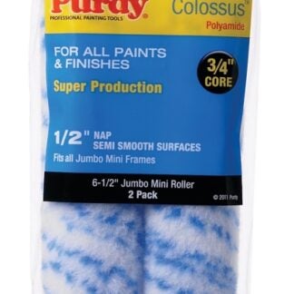 Purdy Colossus 140626033 Mini Roller Cover, 1/2 in Thick Nap, 6-1/2 in L, Woven Polyamide Cover