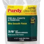 Purdy Ultra Finish 140624052 Jumbo Mini Roller Cover, 3/8 in Thick Nap, 4-1/2 in L, Microfiber Cloth Cover