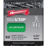 Arrow RSA5/32IP Pop Rivet, Short, 1/8 in L, Aluminum