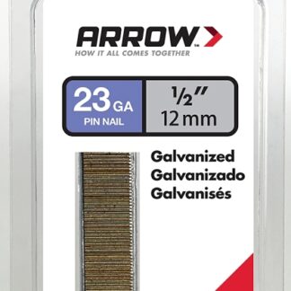 Arrow 23G12-1K Pin Nail, 1/2 in L, 23 Gauge, Galvanized Steel, Round Shank