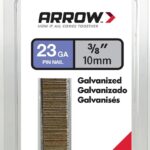 Arrow 23G10-1K Pin Nail, 3/8 in L, 23 Gauge, Galvanized Steel, Round Shank