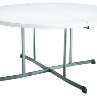 Lifetime Products 5402 Commercial, Round Fold-in-Half Table, 8 Seating, Gray/White