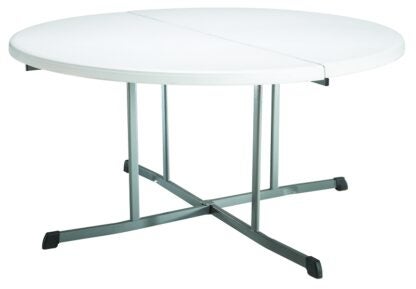 Lifetime Products 5402 Commercial, Round Fold-in-Half Table, 8 Seating, Gray/White