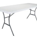 Lifetime Products 2924 Folding Table, Steel Frame, Polyethylene Tabletop, Gray/White