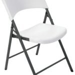 Lifetime Products 2810 Folding Chair, Steel Frame, Polyethylene Tabletop, Gray/White