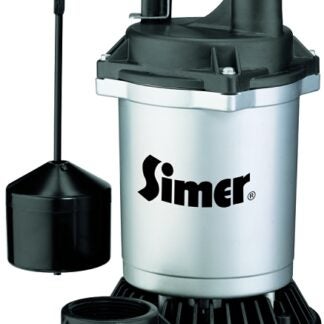 Simer 2164 Sump Pump, 1-Phase, 3.9 A, 115 V, 0.33 hp, 1-1/2 in Outlet, 22 ft Max Head, 660 gph, Thermoplastic