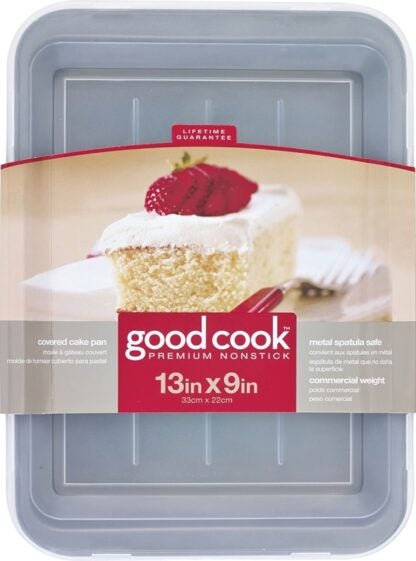 Goodcook 04009 Cake Pan, 13 in OAL, Steel, Non-Stick: Yes, Dishwasher Safe: Yes