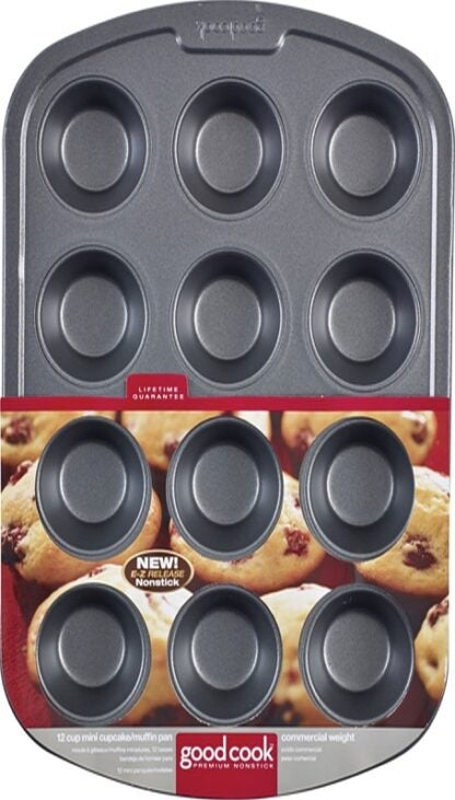 Goodcook 4031 Non-Stick Muffin Pan, 12 Cup Capacity, Steel, 18.3 in L, 11.8 in W, 8.1 in H