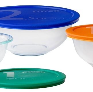 Pyrex 1071025 Mixing Bowl Set, Glass, Clear Sells in Quantity of 2