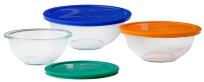 Pyrex 1071025 Mixing Bowl Set, Glass, Clear Sells in Quantity of 2