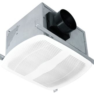 Air King AK90 Exhaust Fan, 10-7/8 in L, 9-3/8 in W, 0.3 A, 120 V, 1-Speed, 90 cfm Air, Metal, White