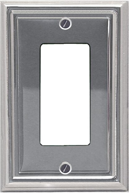 Atron 2-202 Series 2-202R Switch Wallplate, 1-Gang, Metal, Polished Chrome