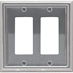 Atron 2-202 Series 2-202RR Switch Wallplate, 2-Gang, Metal, Polished Chrome