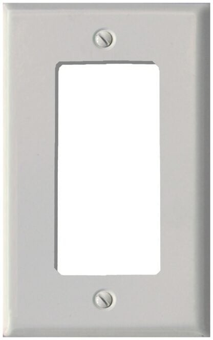 Atron 2-164 Series 2-164R Switch Wallplate, 1-Gang, Metal, White