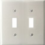 Atron 2-164TT Wallplate, 2-Gang, Metal, White