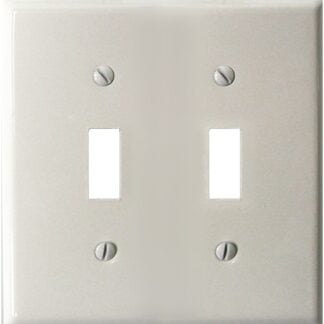 Atron 2-164TT Wallplate, 2-Gang, Metal, White