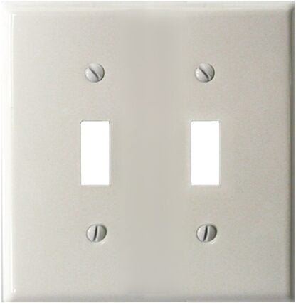 Atron 2-164TT Wallplate, 2-Gang, Metal, White