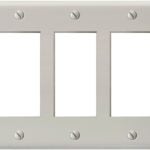 Atron 2-164 Series 2-164RRR Switch Wallplate, 3-Gang, Metal, White