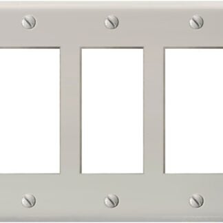 Atron 2-164 Series 2-164RRR Switch Wallplate, 3-Gang, Metal, White