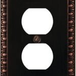 Atron 95D Receptacle Wallplate, 7 in L, 4 in W, 1-Gang, Metal, Oil-Rubbed Bronze