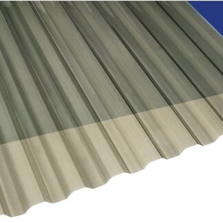 Suntuf 101929 Corrugated Panel, 8 ft L, 26 in W, Greca 76 Profile, 0.032 in Thick Material, Polycarbonate, Solar Gray Sells in Quantity of 10