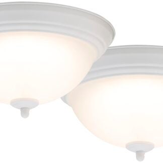 Boston Harbor 4200-LED- WH Flush Mount Ceiling Fixture, 120 V, 15 W, 2-Lamp, LED Lamp, 1100 Lumens, White Fixture