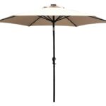 Seasonal Trends 59792 Tilt/Crank Market Umbrella with LED Lights, 94.4 in H, 106.2 in W Canopy, 106.2 in L Canopy