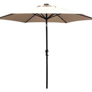 Seasonal Trends 59792 Tilt/Crank Market Umbrella with LED Lights, 94.4 in H, 106.2 in W Canopy, 106.2 in L Canopy