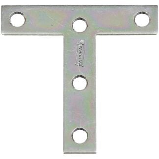 National Hardware V116 Series N113-704 T-Plate, 3 in L, 0.07 in Thick, Steel, Zinc