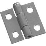 National Hardware N141-606 Narrow Hinge, 1 in W Frame Leaf, 0.045 in Thick Frame Leaf, Cold Rolled Steel, Zinc, 7 lb