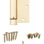 National Hardware N184-556 Spring Hinge, 3-1/2 in H Frame Leaf, Steel, Brass, Removable Pin, Wall Mounting, 30 lb