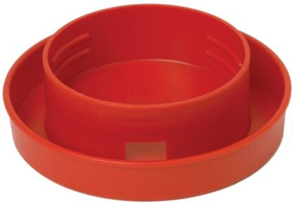 Little Giant 730 Poultry Waterer Base, 4 in Dia, 1-1/4 in H, 1 qt Capacity, Polystyrene, Red Sells in Quantity of 12