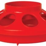 Little Giant 806RED Feeder Base, 1 qt Capacity, 8-Opening, Polypropylene, Red