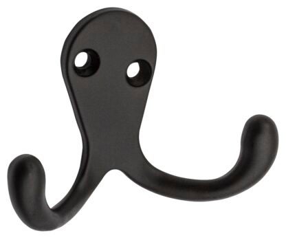 National Hardware V163 N330-829 Cloth Hook, 35 lb, 2-Hook, Zinc, Oil-Rubbed Bronze, 2/PK