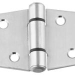 National Hardware N342-485 Strap Hinge, 6 in H Frame Leaf, Stainless Steel, Stainless Steel, Fixed Pin