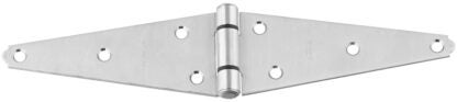 National Hardware N342-485 Strap Hinge, 6 in H Frame Leaf, Stainless Steel, Stainless Steel, Fixed Pin