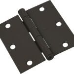 National Hardware N830-323 Square Corner Door Hinge, Cold Rolled Steel, Oil-Rubbed Bronze, Full-Mortise Mounting