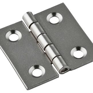 National Hardware N211-013 Decorative Broad Hinge, 1 in H Door Leaf, 1/32 in Thick Door Leaf, Steel, Satin Nickel