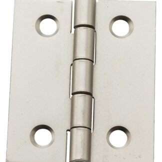 National Hardware N211-014 Decorative Broad Hinge, 1-1/2 in H Door Leaf, 1/32 in Thick Door Leaf, Steel, Satin Nickel