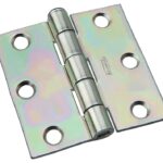 National Hardware N139-832 Broad Hinge, 3 in W Frame Leaf, 0.08 in Thick Frame Leaf, Steel, Zinc, Removable, Loose Pin