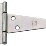 National Hardware N129-031 T-Hinge, 3.3 in W Frame Leaf, 1.127 in H Frame Leaf, Steel, Zinc, Tight Pin, 23 lb