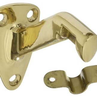 National Hardware N216-168 Handrail Bracket with Strap, 250 lb, Brass, Solid Brass