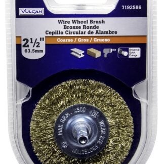 Vulcan 321741OR Wire Wheel Brush, 2-1/2 in Dia, 1/4 in Arbor/Shank