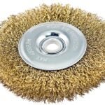 Vulcan 322551OR Wire Wheel Brush with Hole, 4 in Dia, 5/8 in Arbor Hole, 1/2 in Adapter Ring Arbor/Shank