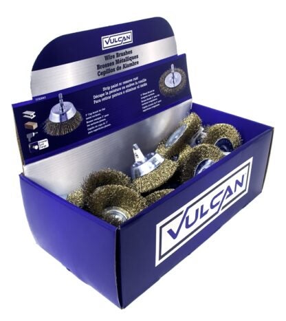 Vulcan 323690OR Assorted/Coarse-Grade Wire Wheel Brush Kit, 3, 4 in Dia, 1/4 in Arbor/Shank Sells in Quantity of 20