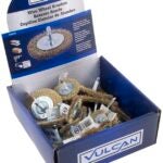 Vulcan 323700OR Assorted/Coarse-Grade Wire Wheel Brush Kit, 1-1/2, 2, 2-1/2, 3 in Dia, 1/4 in Arbor/Shank Sells in Quantity of 25