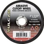 Vulcan 918200OR Type 1 Abrasive Cut-Off Wheel, 4 in Dia, 3/32 in Thick, 5/8 in Arbor, Premium