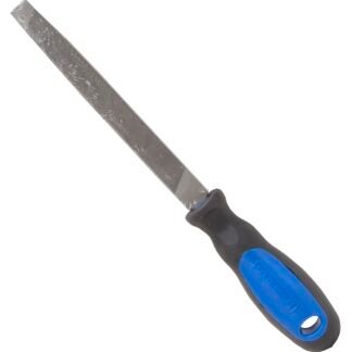 Vulcan JL-F010 File W/Rubber Grip, Flat Profile, Mill Pattern, Single Cut Cut, 5-3/4 in L Blade, 5/8 in W Blade