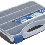 Vulcan 320001 Organizer Box, 14-3/4 in L x 11 in W x 2-1/8 in H, Plastic, Black/Blue, 1-Drawer, 23-Compartment Sells in Quantity of 6